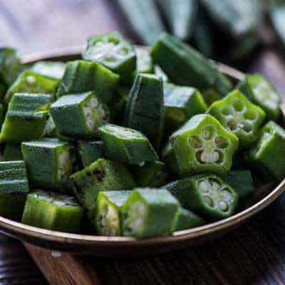 Okra is high in vitamin C a good source of vitamin A and contains calcium