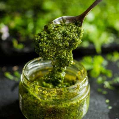 most common use of abounding basil is pesto